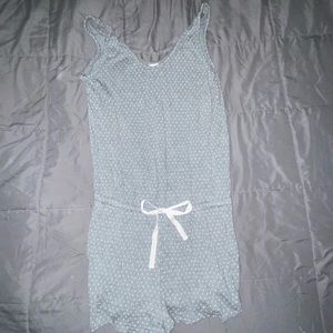 Grey spotted sleep romper!